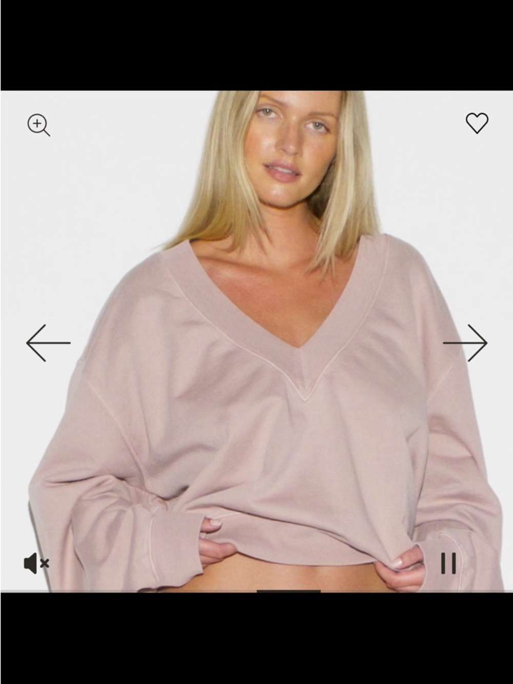 SKIMS V-Neck Sweater in Dusty Blush